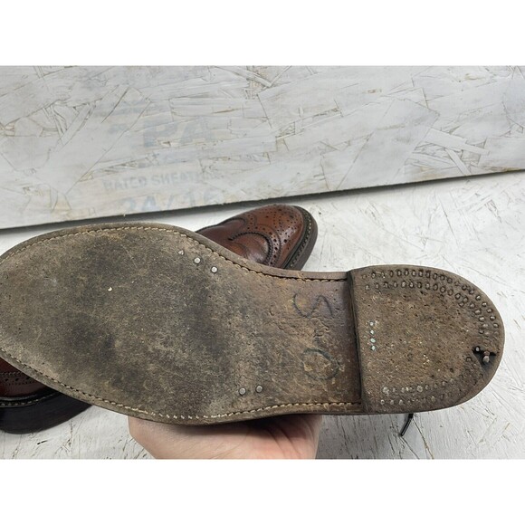 Vintage Florsheim Imperial Longwing 93602 Brown Nail Sole Oxfords 10 A